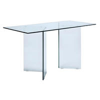 SCHREIBTISCH - Sicherheitsglas - CLARISSA - Transparent, Glas (140/60/75cm) - Vente-Unique