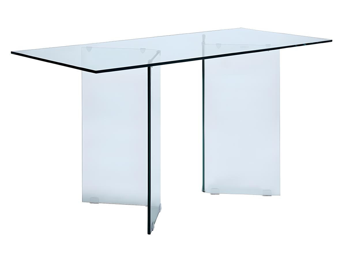 SCHREIBTISCH - Sicherheitsglas - CLARISSA - Transparent, Glas (140/60/75cm) - Vente-Unique
