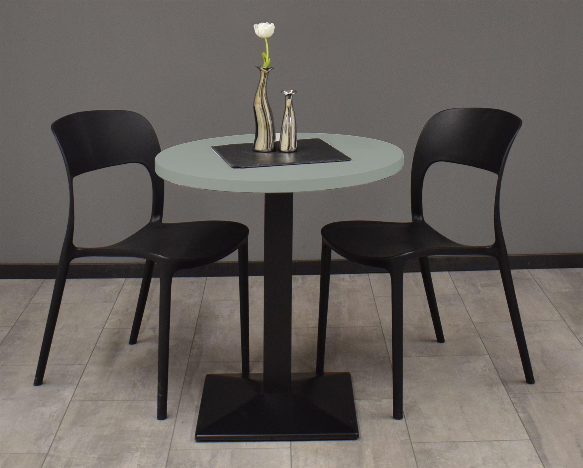 BARTISCH rund Elanur 70 cm schwarz matt/Pinie green matt lack - Grün, Metall (70/70/75cm) - 58aufmkessel