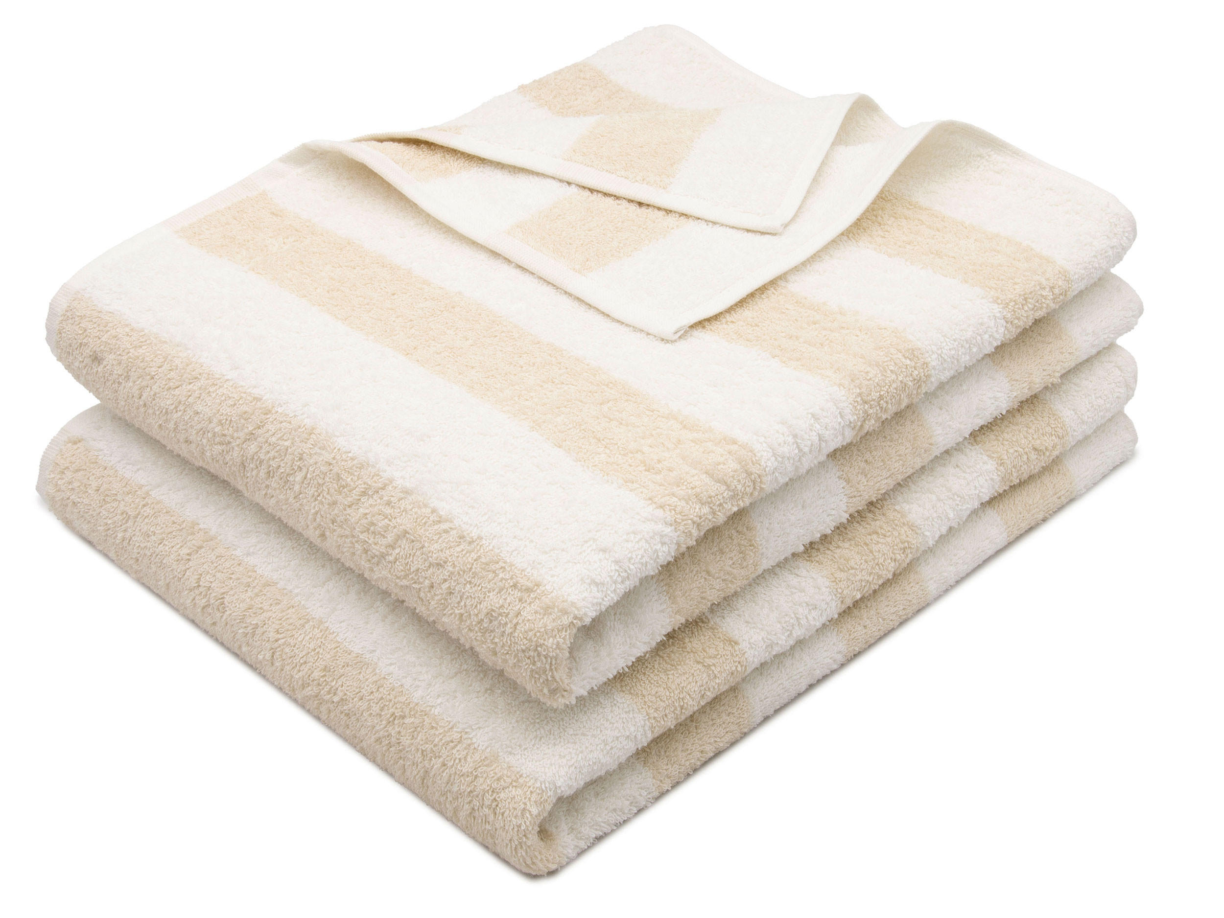 SAUNATUCH, 2er-Set, 75x180 cm, 100% Baumwolle, Weiß - Beige, Textil (75/180cm) - Zollner