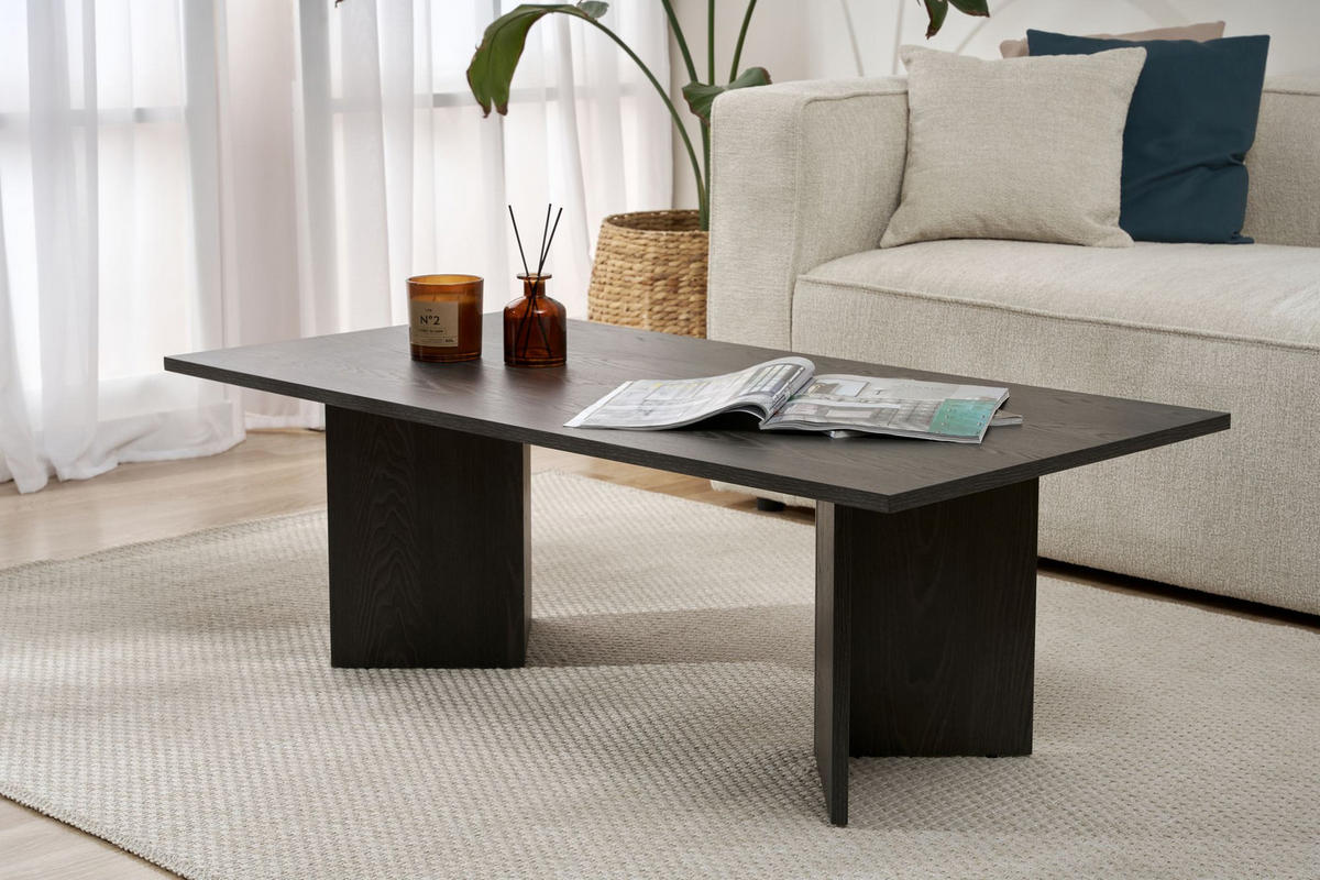 COUCHTISCH sabin Hochglanz Schwarz - Schwarz, Holzwerkstoff (119/60/40cm) - Habitat Garten