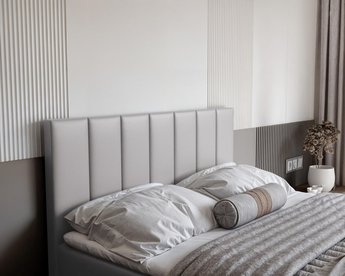 BOXBETT ZELTO 200/200 cm, mit Matratze und Topper, Grau - Grau, Holzwerkstoff/Textil (200/200cm) - Idohome