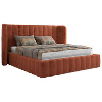 POLSTERBETT GOLETTA CLASSIC 200/200 - Orange Plüsch - Multipocket-Matratze - Orange, Textil (200/200cm) - MKS