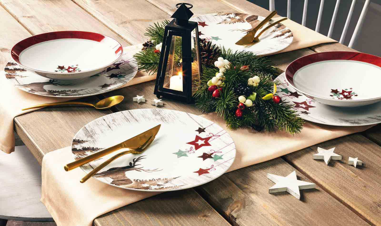 PASTA- / SUPPENTELLER Life Christmas weiß-braun ø 23,3 cm 6er Set - Weiß/Braun, Keramik (23.3cm) - Seltmann Weiden