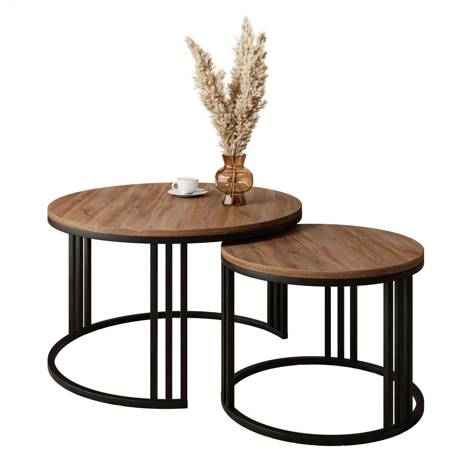 COUCHTISCH 2 in 1 LORI LOFT - Schwarz, Holzwerkstoff (70/70/48cm) - Lookway