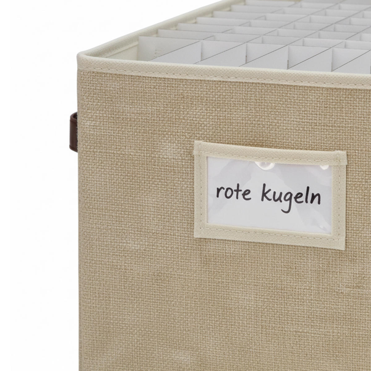 WEIHNACHTSKUGEL-AUFBEWAHRUNGSBOX - Beige, Wellpappe/Kunststoff (66.5/26/33cm) - Relaxdays