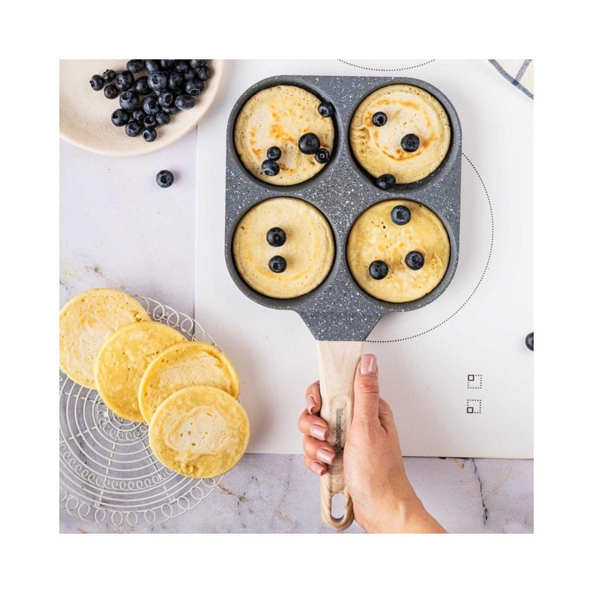 EIERPFANNE Grau 36/18.5/2.5 cm KB7822 - Grau, Metall (36cm) - Klausberg 