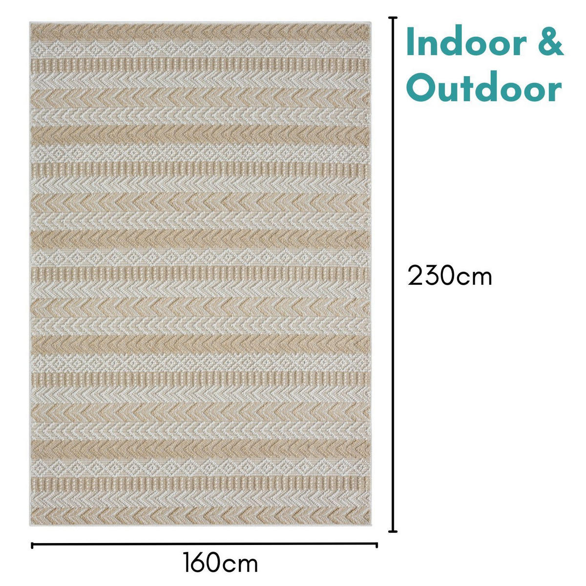 OUTDOORTEPPICH Carrie Beige,Creme,Sandfarben 160/230 cm - Beige, Textil (160/230cm) - My-Rug