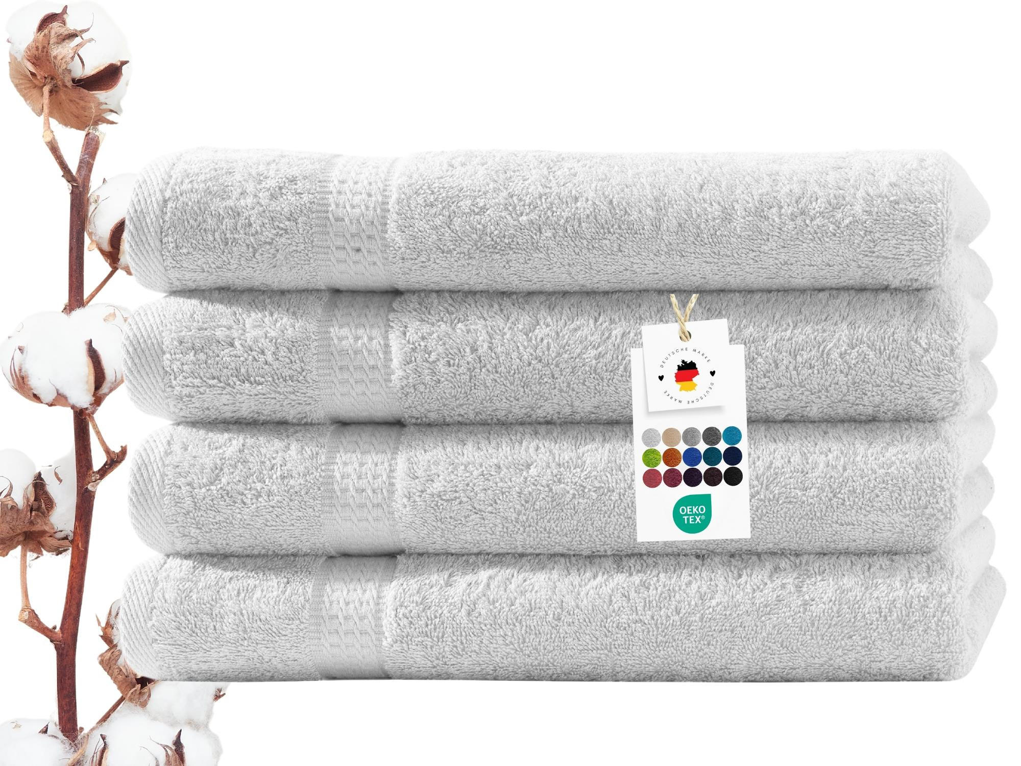 HANDTUCH 50x100 cm Frottier Handtücher im 4er Set aus 100% Baumwolle, Weiß 500g/m2 - Weiß, Textil (50/100cm) - Carpe Sonno