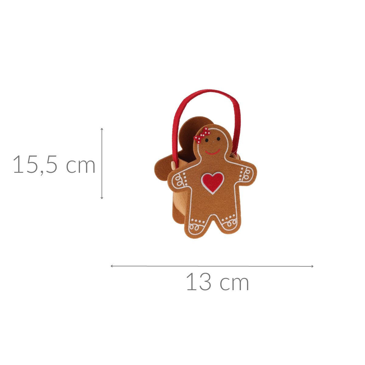 FILZTASCHE für Weihnachten 6,5/13/15,5 cm - Braun, Textil (13/15.5/6.5cm) - Home Styling Collection