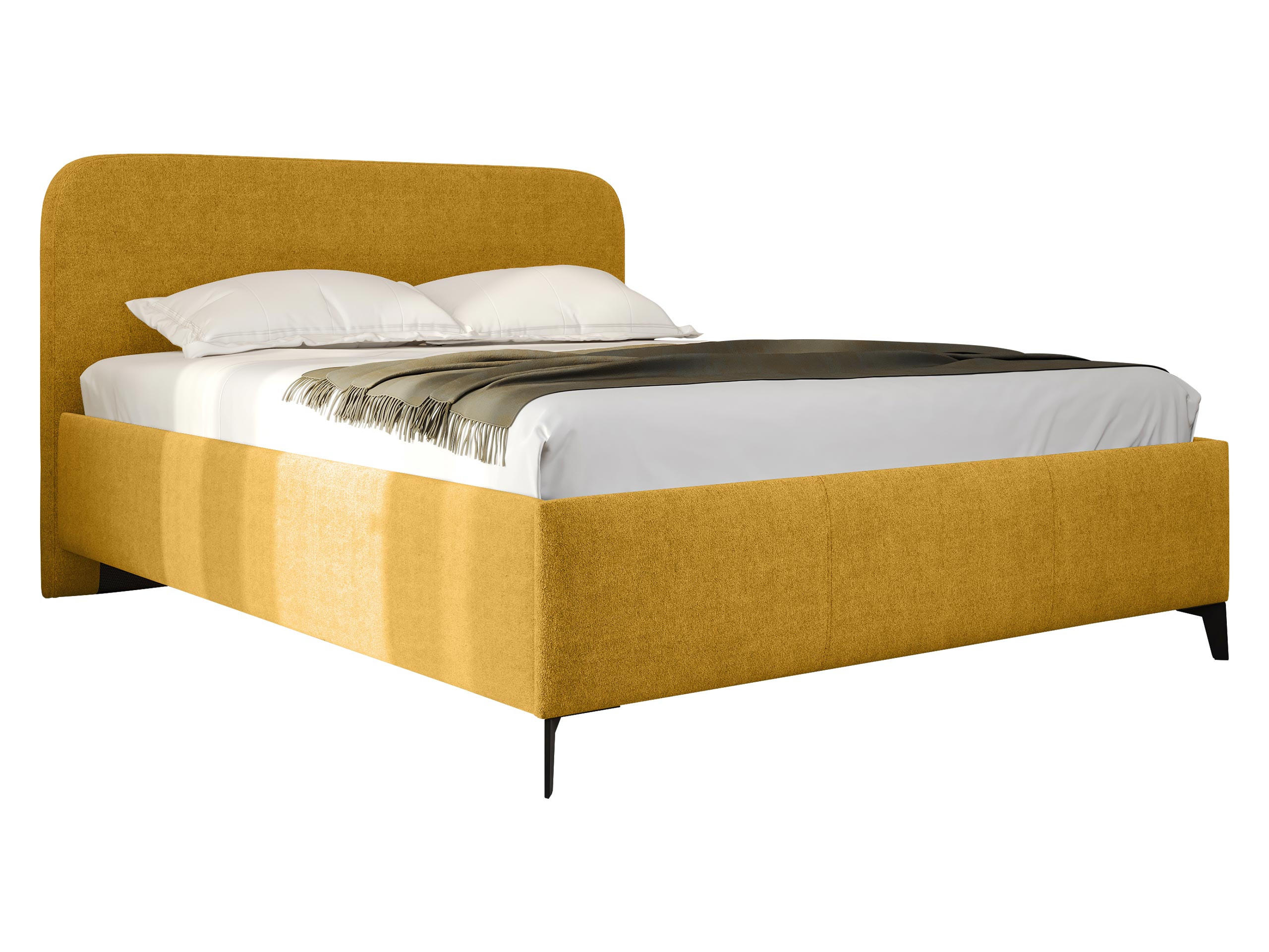 POLSTERBETT Holly - Gelb/Schwarz, Holz/Textil (180/200cm) - MIRJAN24