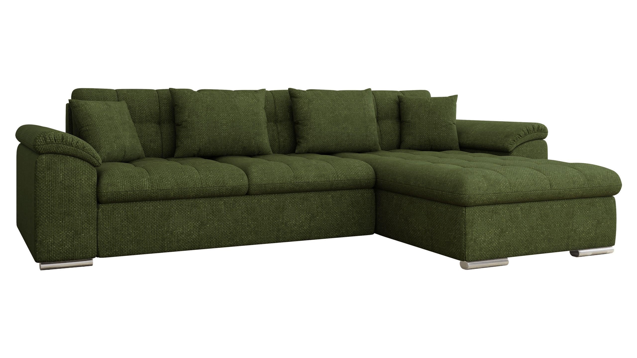 ECKSOFA Diana Premium, Seite: Rechts - Grün, Holz/Textil (280/160cm) - MIRJAN24
