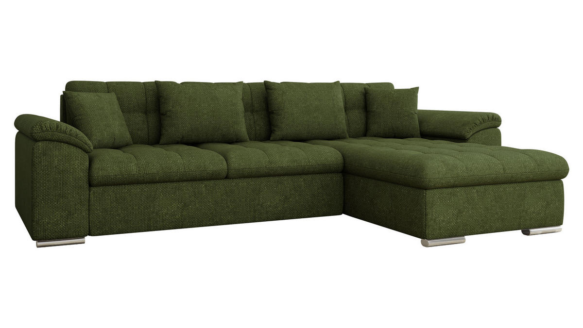 ECKSOFA Diana Premium, Seite: Rechts - Grün, Holz/Textil (280/160cm) - MIRJAN24