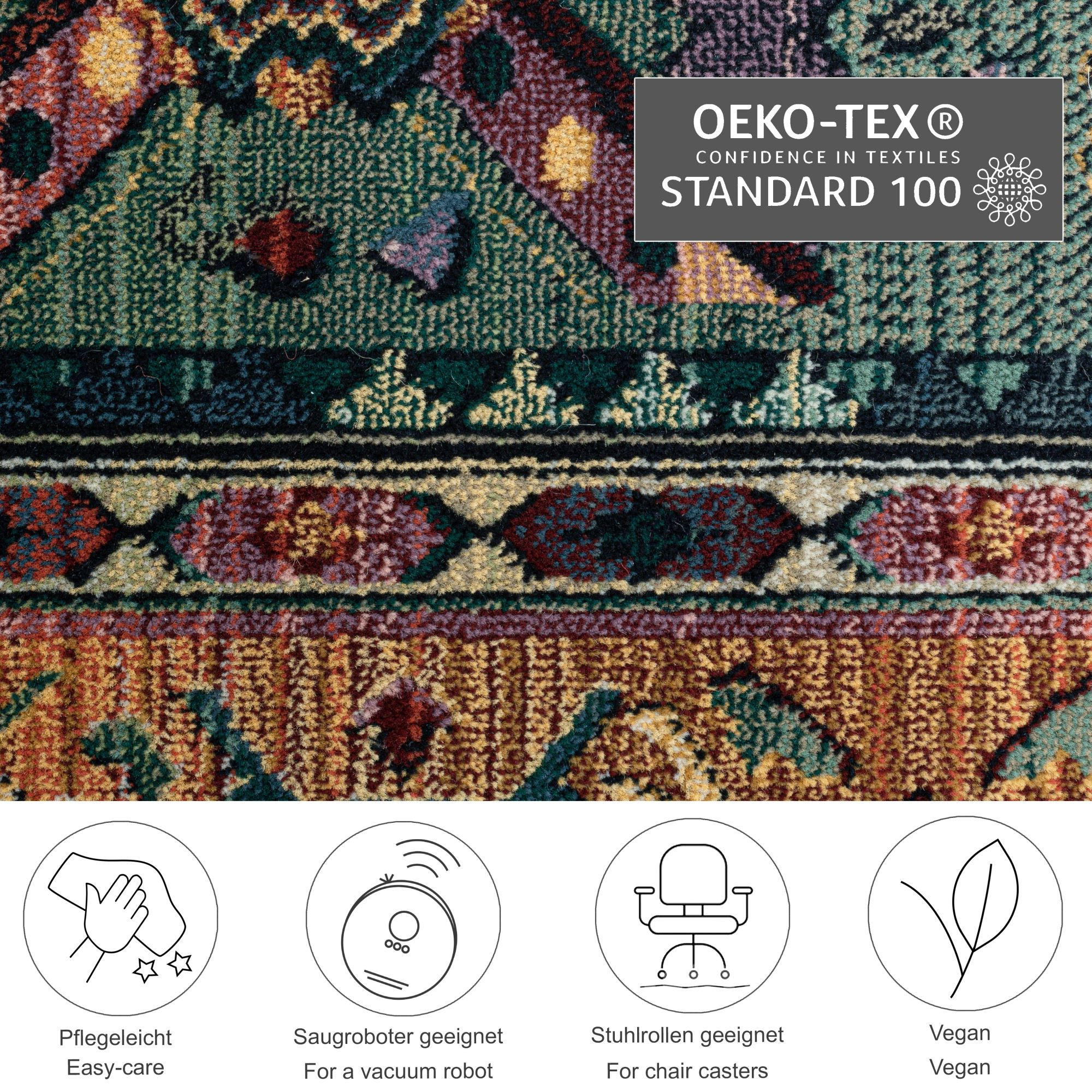 WEBTEPPICH Gabiro 13 60x90 cm - Grün, Textil (60/90cm) - THEKO