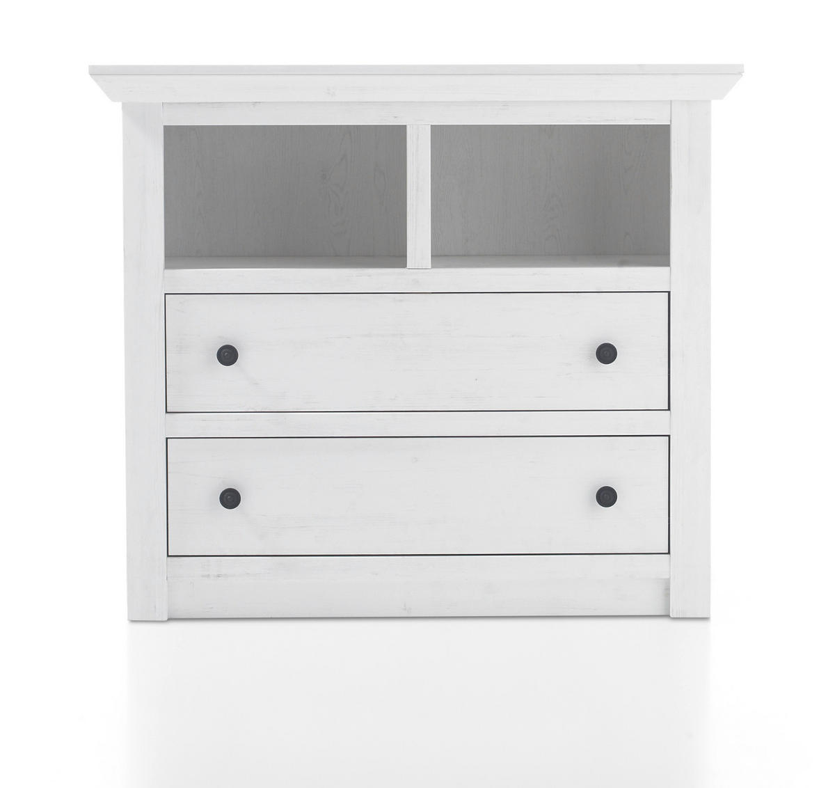 KOMMODE Hooge in Pinie weiß 105 x 90 cm - Weiß, Holzwerkstoff/Metall (105/90/45cm) - Furn.Design