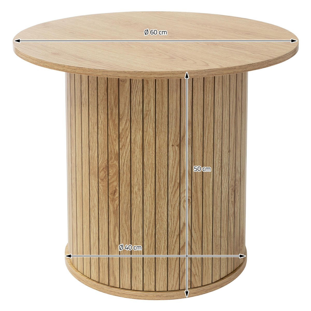 COUCHTISCH rund Ø60 x 50 cm Holz-Optik Braun - Braun, Holz (60/60/50cm) - ML-DESIGN