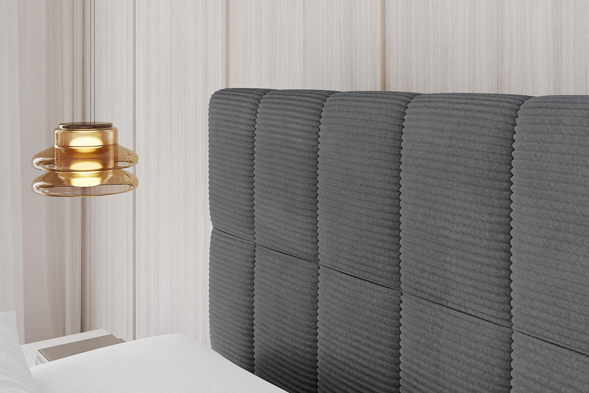 POLSTERBETT mit Bettkasten und Lattenrost, Boxbett ohne Matratze - AMEA 120x200 Dunkelgrau - Anthrazit, Holzwerkstoff/Textil (120/200cm) - ALTDECOR