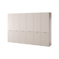 KLEIDERSCHRANK ZEN (Modular, Cashmere Matt, Rillenfront, 6-türig) - Kaschmir/Schwarz, Holz/Holzwerkstoff (303/200/51cm) - Ravio