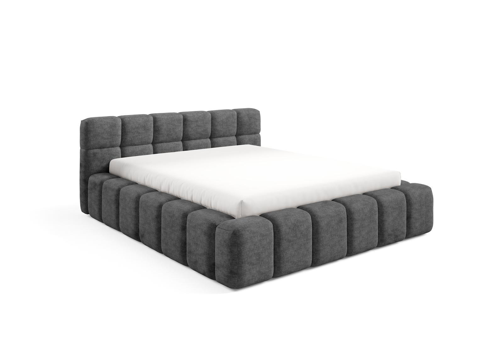 POLSTERBETT NUBO Premium 180x200 cm mit Bettkasten – PERFECT HARMONY 90 - Dunkelgrau, Holz (180/200cm) - Dekori_Interiors