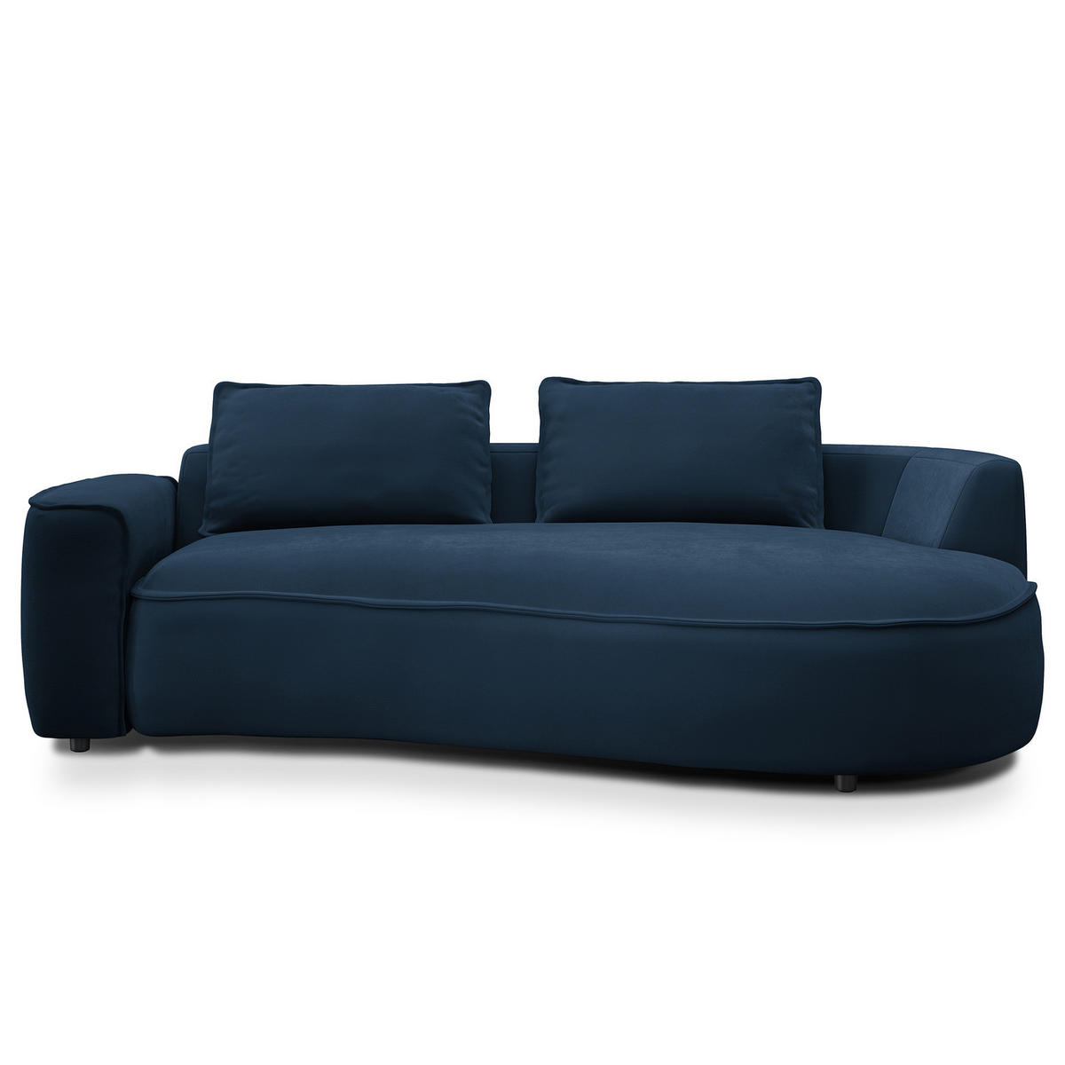 2,5-SITZER SOFA - Schwarz/Dunkelblau, Kunststoff/Textil (217/82/146cm) - home24