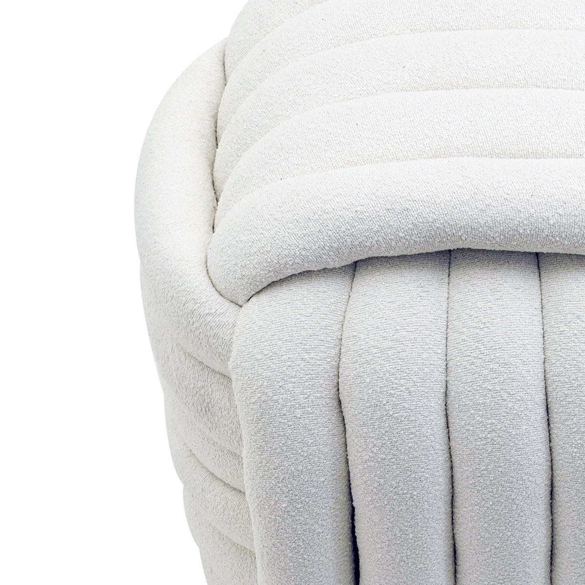 POUF Weiß 50/50/45 cm - Weiß, Textil (50/45/50cm) - Mobili Rebecca
