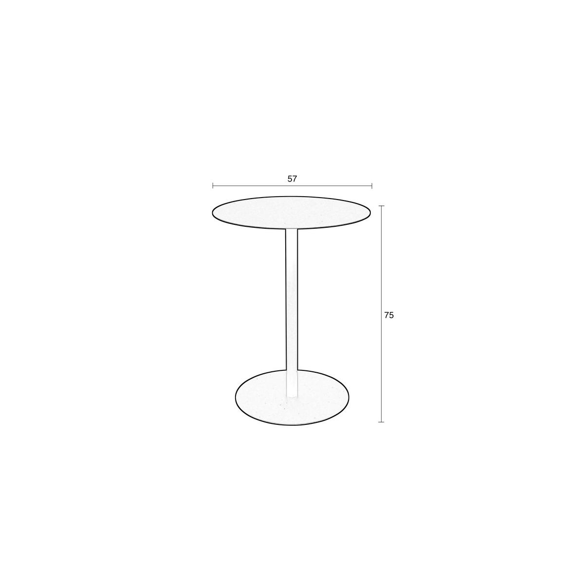 BISTROTISCH Snow Rund 57 cm Metall Schwarz - Schwarz, Metall (57/57/75cm) - Zuiver