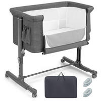 BABYBETT 3 in 1 Beistellbett Grau - Grau, Metall - COSTWAY