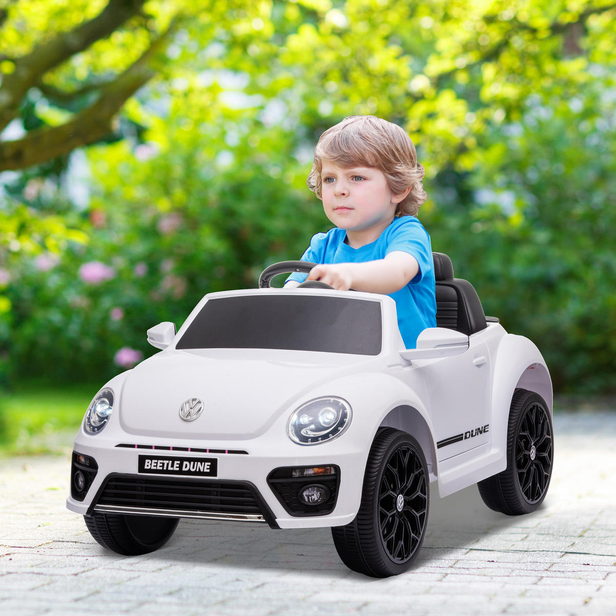 KINDER ELEKTROAUTO, Kunststoff, Metall, Weiß - Weiß, Kunststoff (97/56.5/46cm) - AIYAPLAY