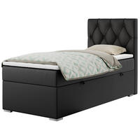 BOXBETT ALDA 90/200 Schwarz Kunstleder - H4 - Rechts Seite - Schwarz, Holz/Textil (90/200cm) - MKS