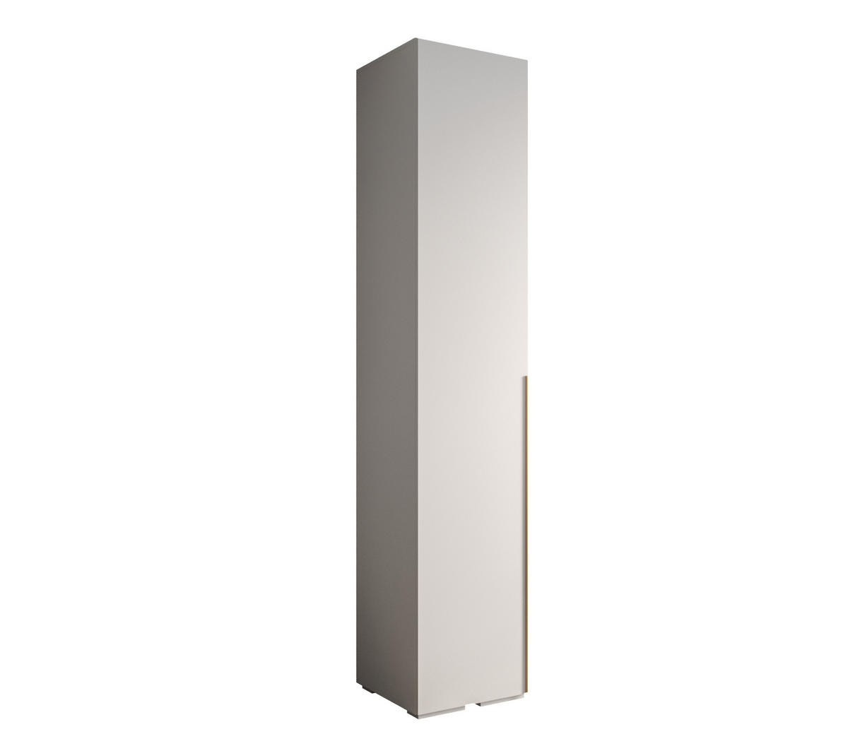 DREHTÜRENSCHRANK 236.7/50/47 1-türig - Goldfarben/Weiß, Holz/Metall (50/236.7/47cm) - MÖBEL KRYSPOL