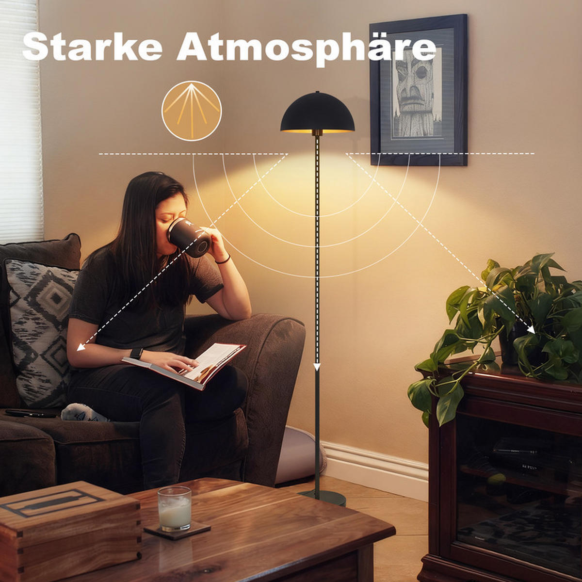 STEHLEUCHTE COLLIER Ⅲ 25/30/170 cm - Braun, Metall (25/30/170cm) - Nettlife