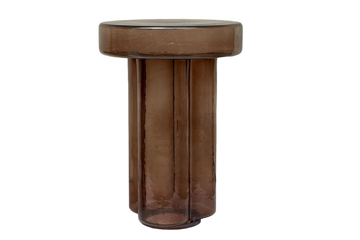 BEISTELLTISCH Lio - Braun - 52/37/37 cm - Braun, Glas (37/37/52cm) - Livingfurn