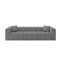 POHOVKA 3-MÍSTNÁ DONY-3 315x90x71 cm Šedá Velur - šedá/černá, kompozitní dřevo/textil (315/71/90cm) - ALTDECOR