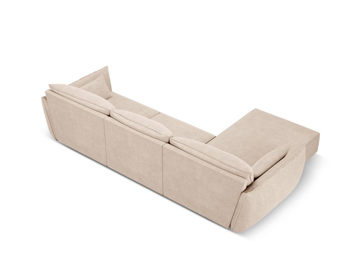 ECKSOFA links Kaelle aus Chenille-Stoff beige 4 Sitzplätze - Beige, Textil (171/308cm) - Micadoni