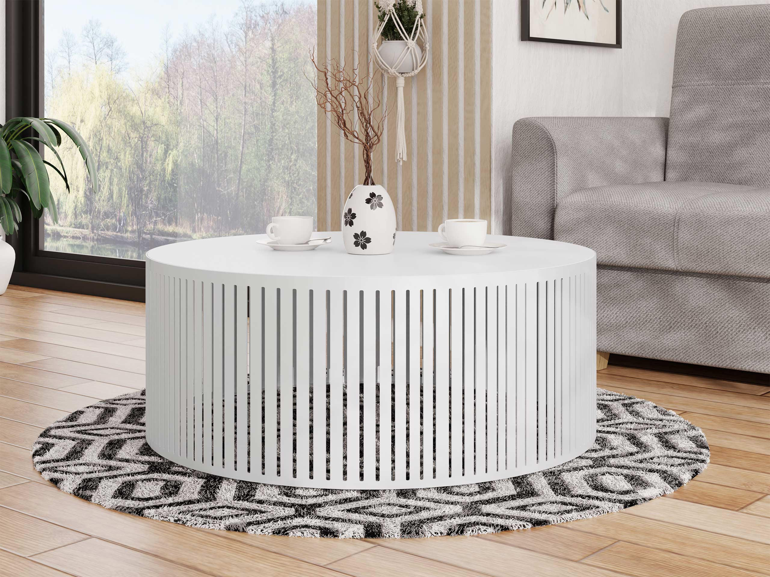 COUCHTISCH Velede - Schwarz/Weiß, Holzwerkstoff/Metall (75/75/30cm) - MIRJAN24