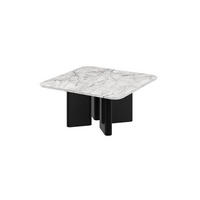 COUCHTISCH quadratisch Marmoroptik - Schwarz 80/80/50 cm - Schwarz Hochglanz/Creme, Holzwerkstoff (80/80/50cm) - designimpex