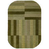 TEPPICH aus Wolle, handgetuftet, LUNAN, in Olivgrün, Blockstreifen, 160 x 230 cm - Grün, Textil (160/230cm) - KADIMA DESIGN