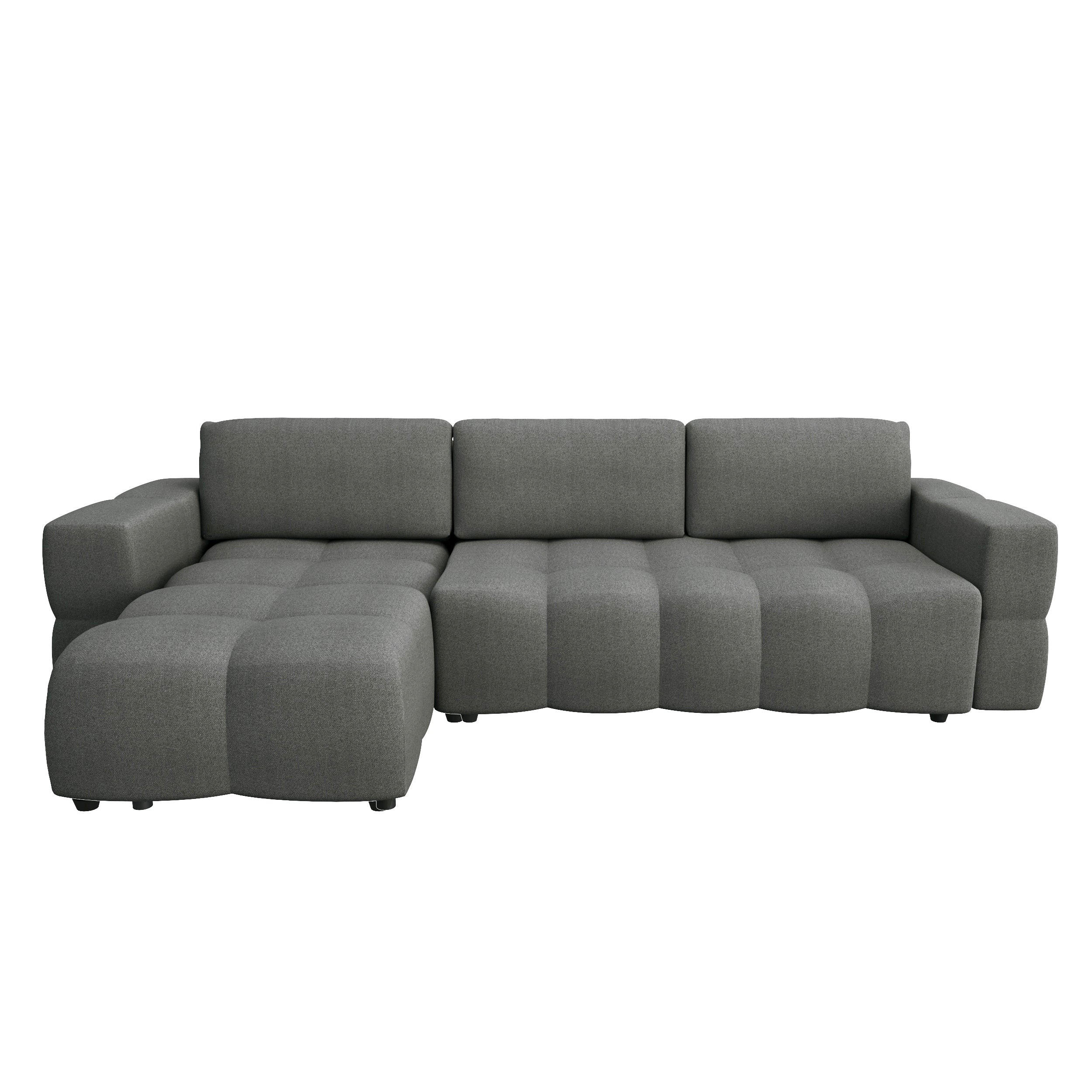 ECKSOFA LINKS Rastergewebe Anthrazitgrau 286.0 CENTIMETERScm - Dunkelgrau/Anthrazit, Textil (169/286cm) - Sia Home