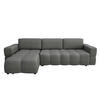 ECKSOFA LINKS Rastergewebe Anthrazitgrau 286cm - Dunkelgrau/Anthrazit, Textil (169/286cm) - Sia Home