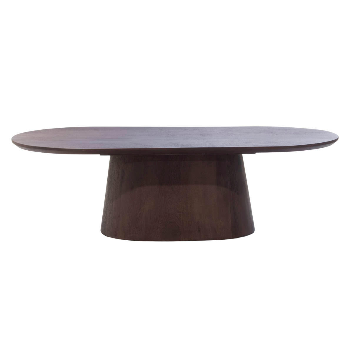 COUCHTISCH Oval Dunkelbraun Holz 130x60x35cm - Dunkelbraun, Holz (130/65/38cm) - Giga Meubel