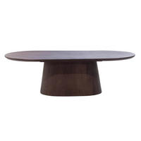 COUCHTISCH Oval Dunkelbraun Holz 130x60x35cm - Dunkelbraun, Holz (130/65/38cm) - Giga Meubel