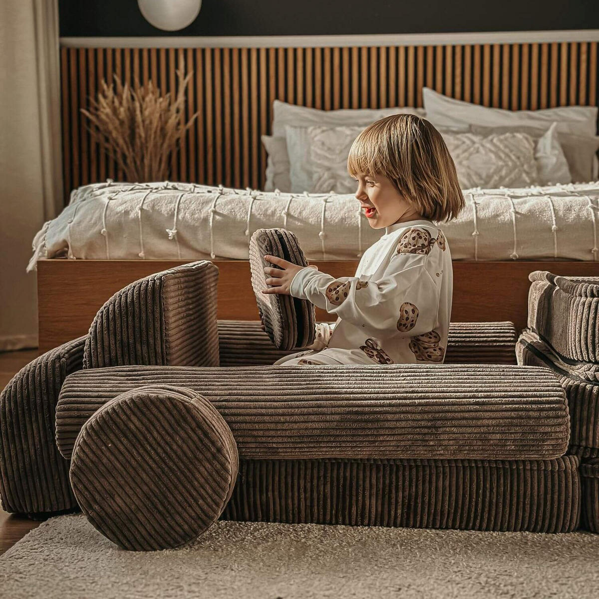 KINDERSOFA AESTHETIC 160 cm Cord Braun 10 Stk - Braun, Textil (80/12/160cm) - MeowBaby