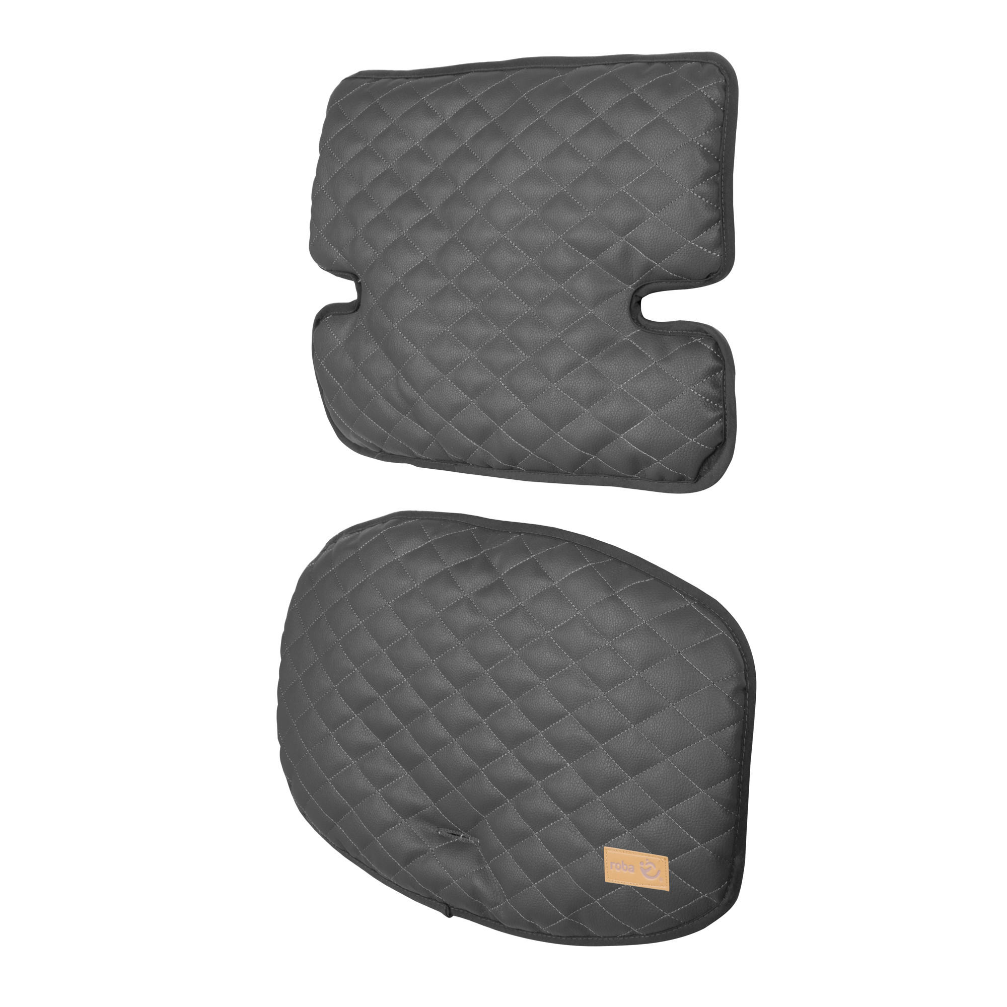 HOCHSTUHL-SITZVERKLEINERER 2-teilig Graphite gesteppt - Dunkelgrau, Textil (28/25/45.5cm) - Roba