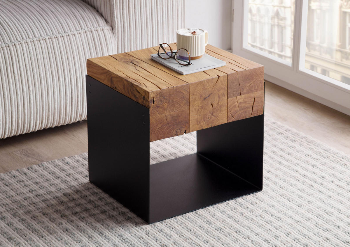 COUCHTISCH Eiche 40x35x40 natur geölt LOUNGE COLLECTION #05 - Braun, Holz (35/40/40cm) - Massivmoebel24