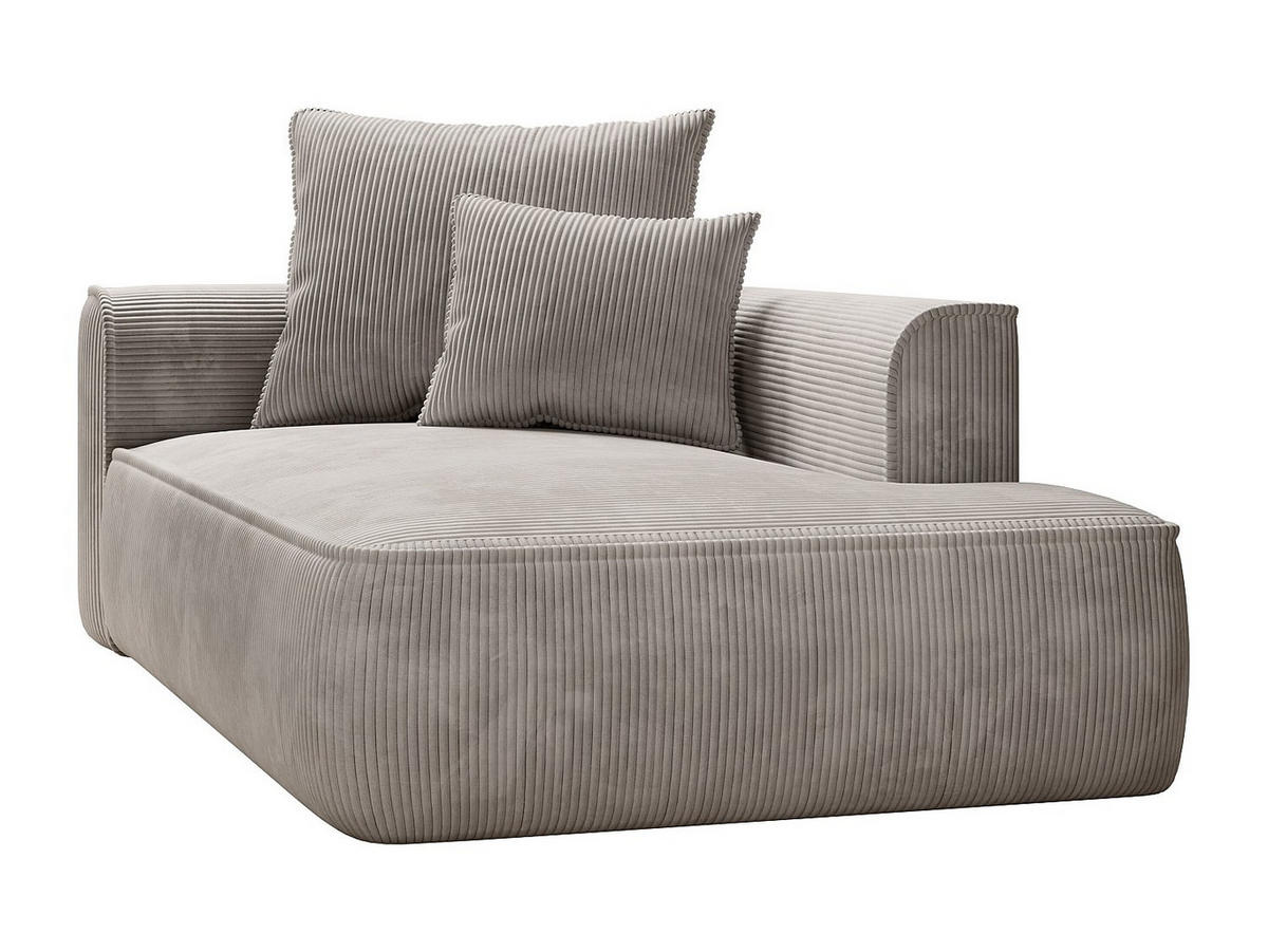 RECAMIERE ohne Schlaffunktion - 1 Person - Stoff, Samt - Beige - - Beige, Textil (180/67/115cm) - Vente-Unique