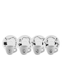 ESPRESSOTASSE Carosello, 4er Set, mit Untertasse, Porzellan - Multicolor, Keramik (0.08L) - Bialetti