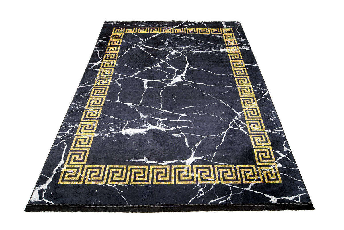 TEPPICH TOSCANA Schwarz 80/150 cm - Schwarz, Textil (80/150cm) - Tapiso