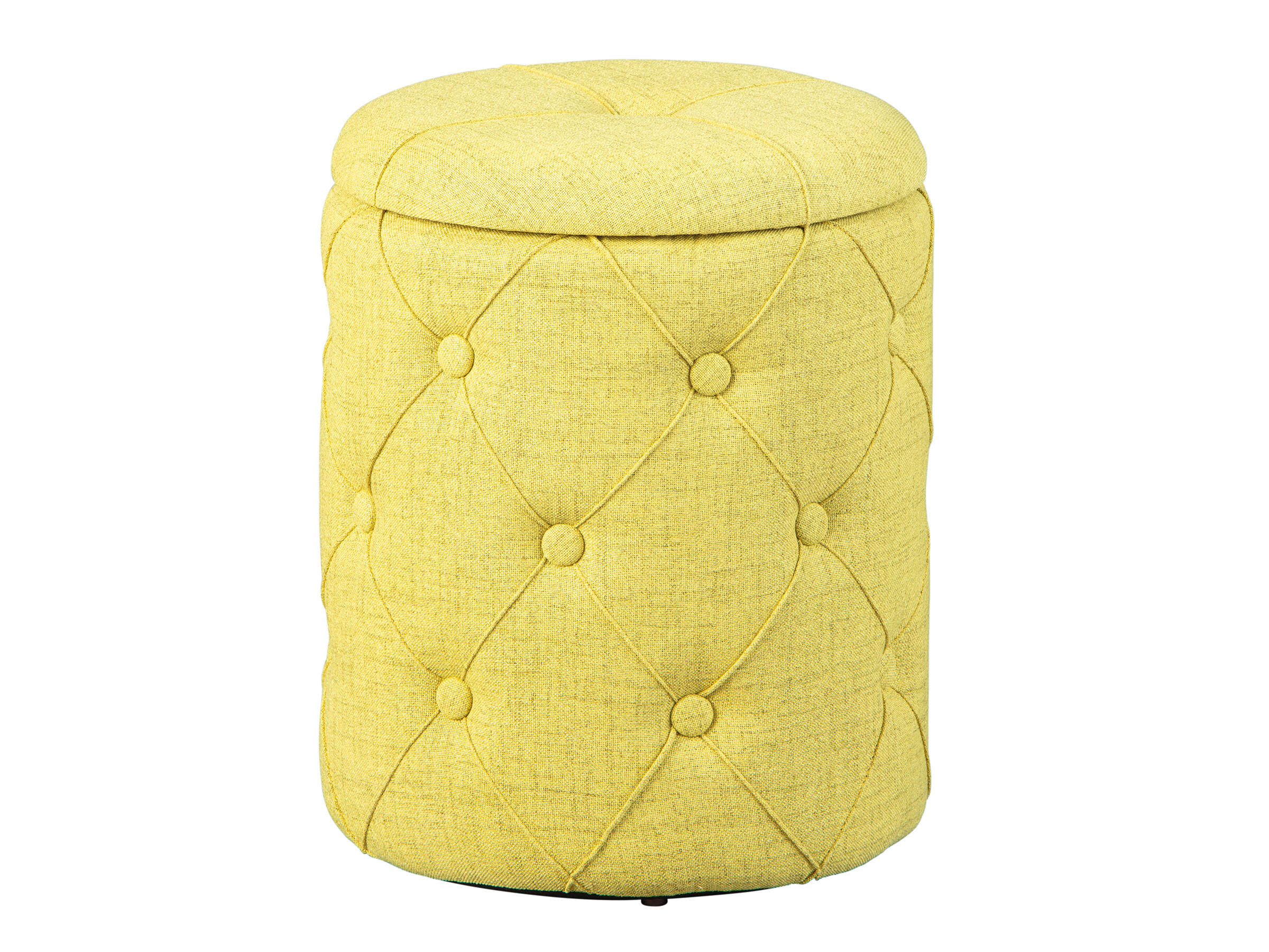 POUF gelbgrün und braun - Gelb, Holzwerkstoff (34/40/34cm) - ebuy24