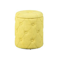 POUF gelbgrün und braun - Gelb, Holzwerkstoff (34/40/34cm) - ebuy24