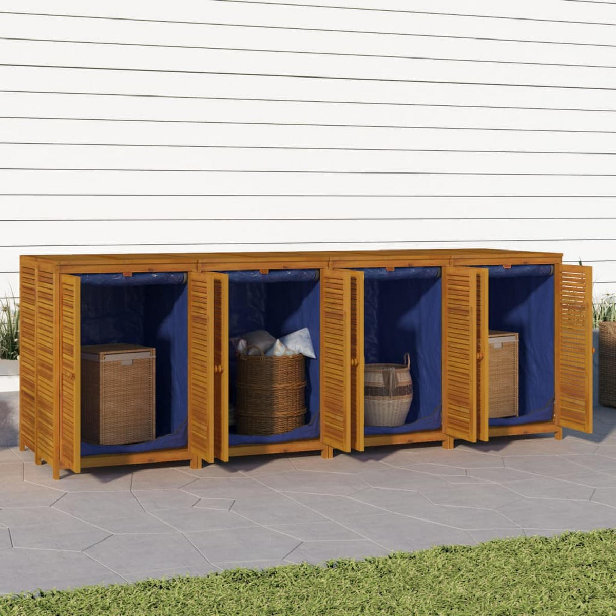 GARTENBOX 280x87x104 cm Massivholz Akazie - Braun, Holz (280/104/87cm) - furnicato